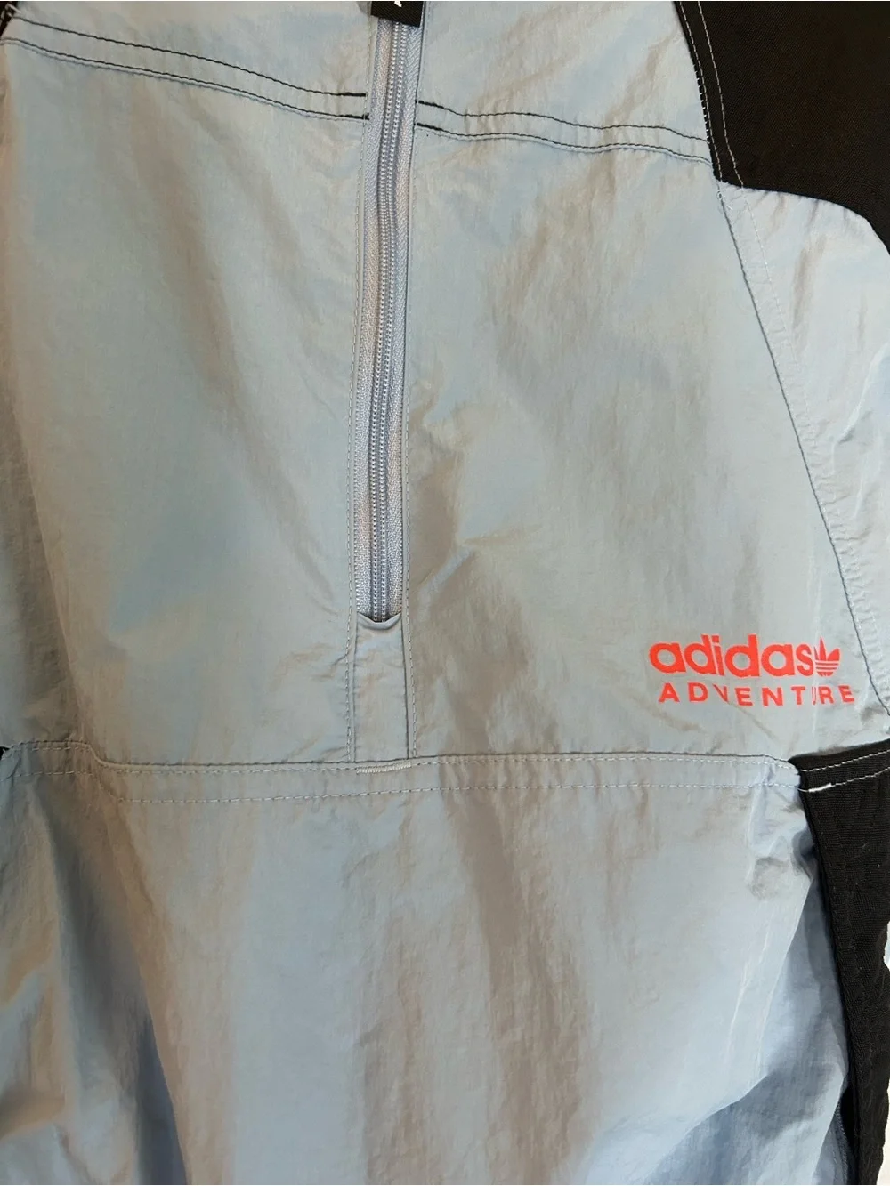 Adidas Adventure Windbreaker 1/2 Zip Jacket Zipper Kangaroo Pocket Size Small - Picture 2 of 9